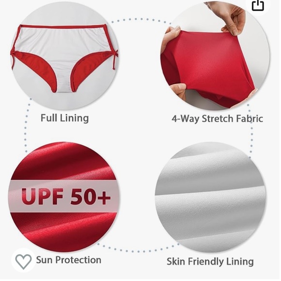 Bonneuitbebe Red Ruched Bikini Bottom Size M NWT - Picture 6 of 9